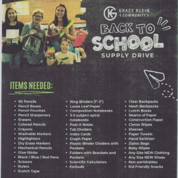 list of needed school supplies for a drive